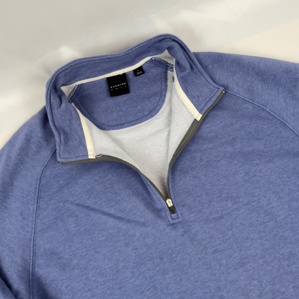 Dunning Golf Mens Large Blue Heather Quarter Zip Pullover Raglan Long Sleeve‎